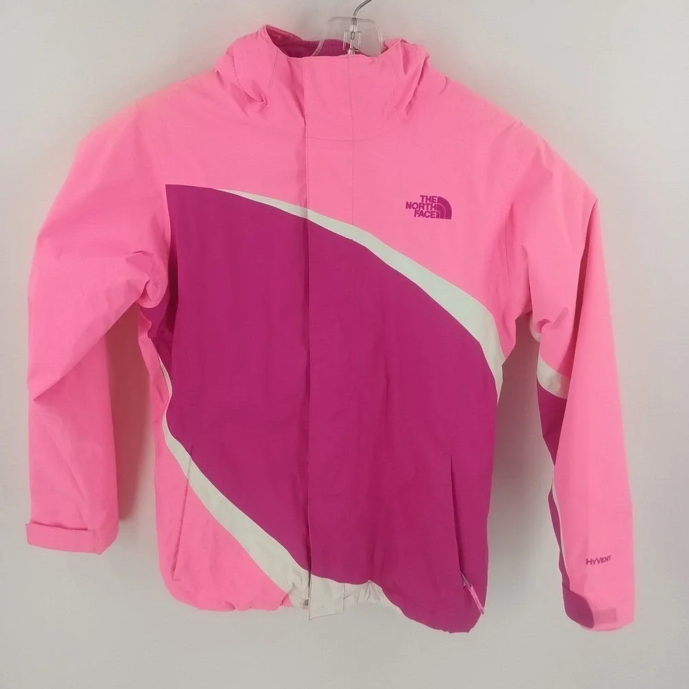 The North Face Girls Pink HyVent 3-in-1 Triclimate Jacket Fleece Liner SzL 14/16